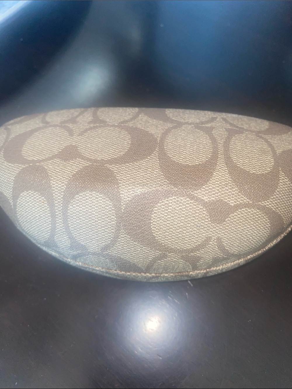 Coach Monogram Sunglasses Case in Khaki and Brown Case Only